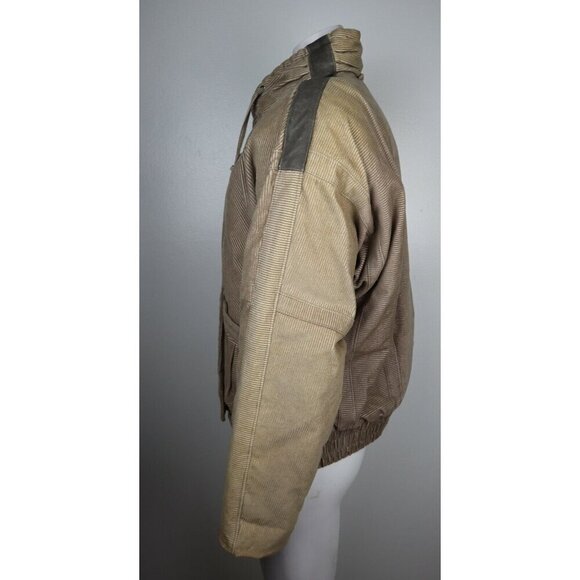 VINTAGE WOMEN'S BEIGE CORDUROY WINTER COAT - NEW YORK GIRL - SIZE M - Picture 4 of 10